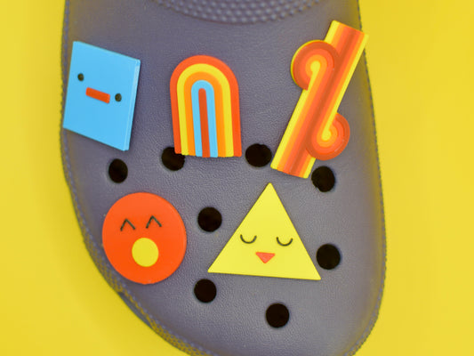 Dropout inspired Jibbitz for Crocs 5-pack (Make Some Noise and Game Changer)