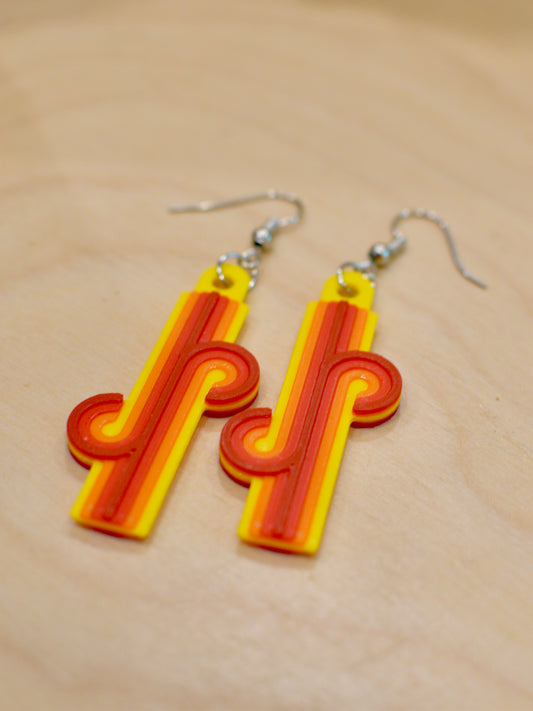 Game Changer Loop de loop inspired earrings (3D and double sided)